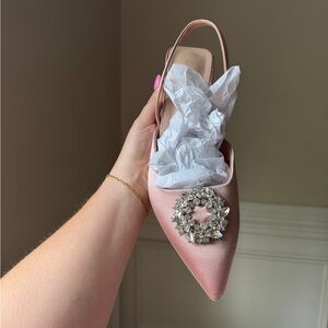 Glamorous Pink Heels with Crystal Embellishment